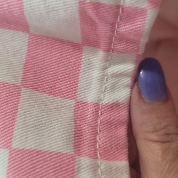 American Bazi plus size 3x pink white checkered cotton shorts - Picture 7 of 8